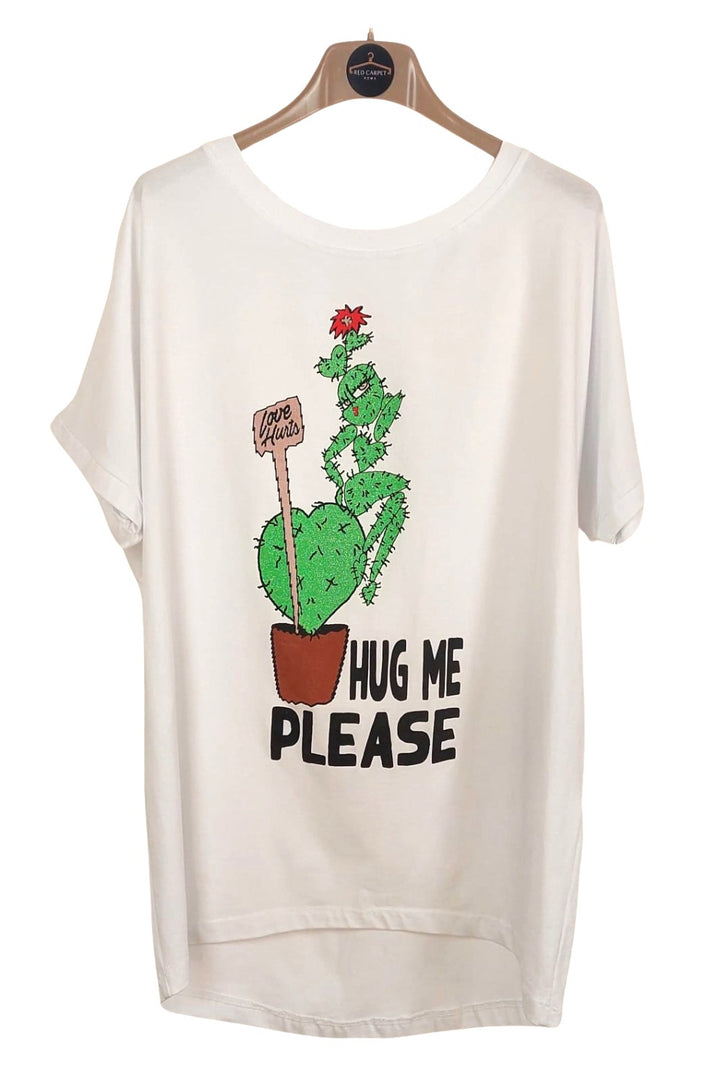 Red Carpet Roma - T-shirt girocollo stampa CACTUS - 3027BEST