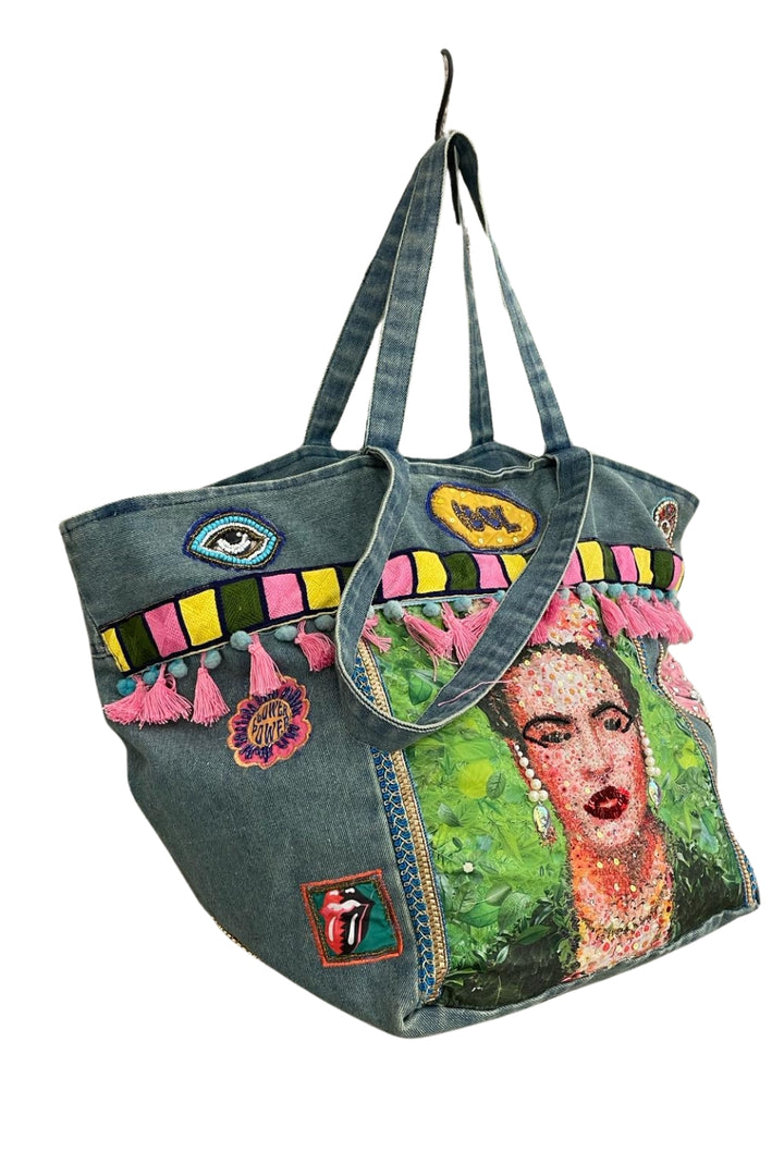 Red Carpet Roma - Borsa sacca jeans FRIDA - ACC009RED